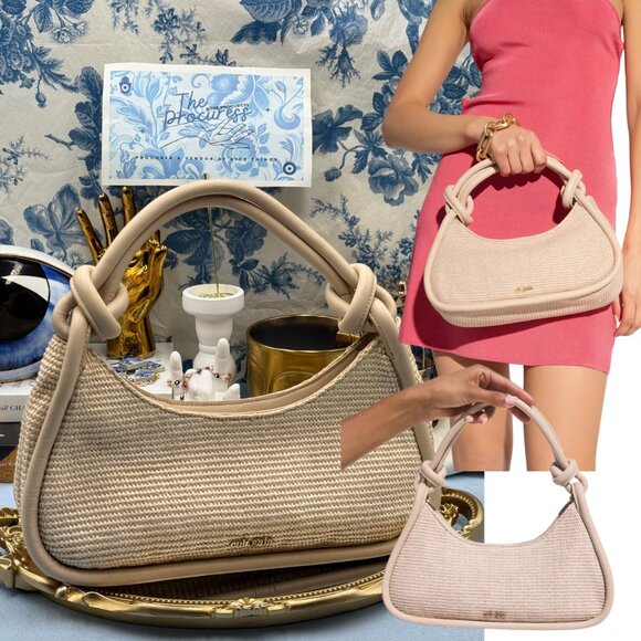 🆕 CULT GAIA 🧿 NWOT Brisa Woven Raffia Knotted Shoulder Bag, Cream / Natural - Picture 1 of 15